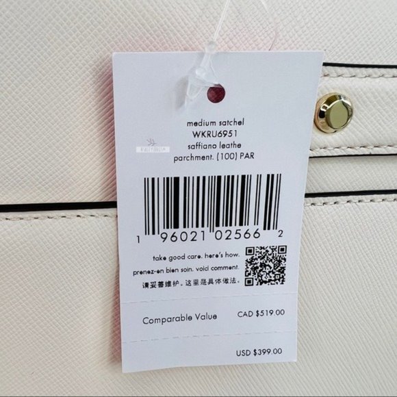 Kate Spade Staci Parchment White Medium Satchel Crossbody - Picture 10 of 10
